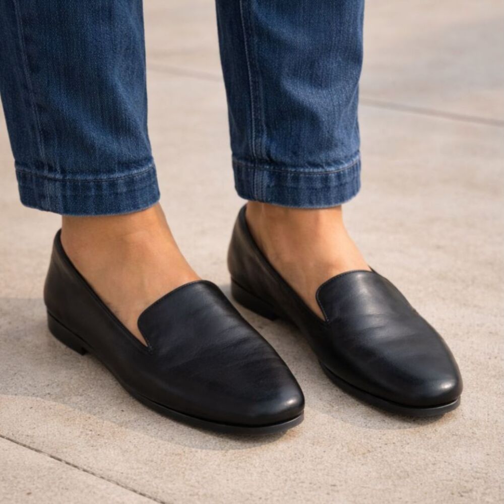 Birdies Black Leather Ballet Flat Shoes   Women's Size 7